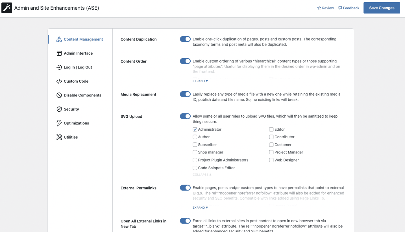 分享一款国外免费的wordpress优化插件：Admin and Site Enhancements (ASE)-专业网站源码、源码下载、源码交易、php源码服务平台-游侠网