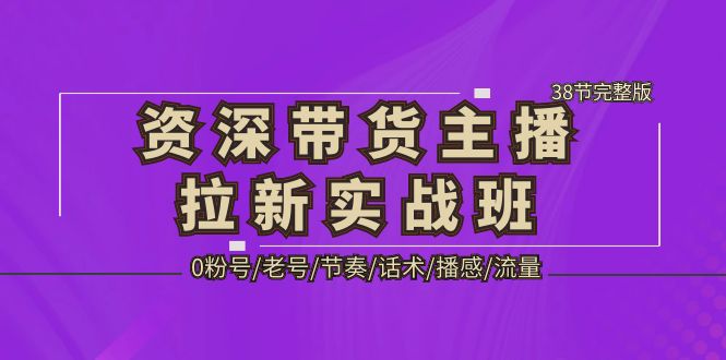 资深·带货主播拉新实战班，0粉号/老号/节奏/话术/播感/流量-38节完整版-专业网站源码、源码下载、源码交易、php源码服务平台-游侠网