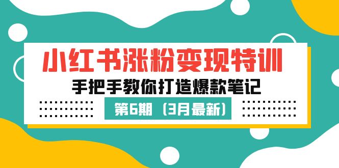 小红书涨粉变现特训·第6期，手把手教你打造爆款笔记（3月新课）-专业网站源码、源码下载、源码交易、php源码服务平台-游侠网