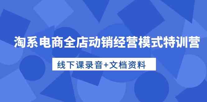 （10192期）淘系电商全店动销经营模式特训营，线下课录音+文档资料-专业网站源码、源码下载、源码交易、php源码服务平台-游侠网