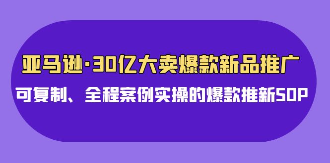 亚马逊30亿大卖爆款新品推广，可复制、全程案例实操的爆款推新SOP-专业网站源码、源码下载、源码交易、php源码服务平台-游侠网