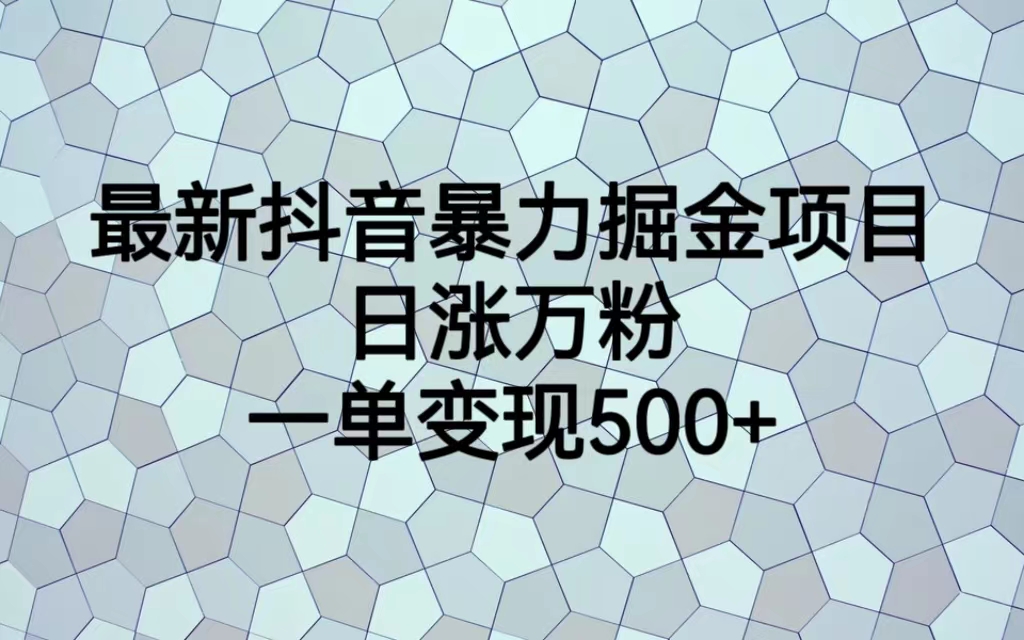 最新抖音暴力掘金项目，日涨万粉，一单变现500+-专业网站源码、源码下载、源码交易、php源码服务平台-游侠网