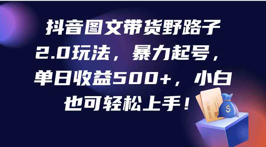 （9790期）抖音图文带货野路子2.0玩法，暴力起号，单日收益500+，小白也可轻松上手！-专业网站源码、源码下载、源码交易、php源码服务平台-游侠网