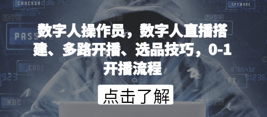 数字人操作员，数字人直播搭建、多路开播、选品技巧，0-1开播流程-专业网站源码、源码下载、源码交易、php源码服务平台-游侠网