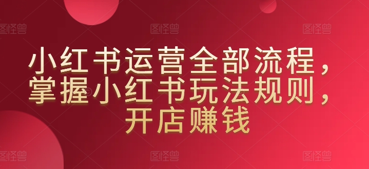 小红书运营全部流程，掌握小红书玩法规则，开店赚钱-专业网站源码、源码下载、源码交易、php源码服务平台-游侠网