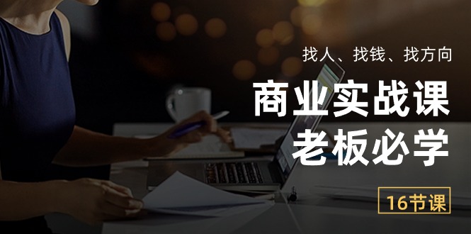 商业实战课【老板必学】：找人、找钱、找方向（16节课）-专业网站源码、源码下载、源码交易、php源码服务平台-游侠网