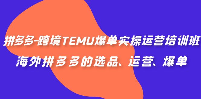 拼多多-跨境TEMU爆单实操运营培训班，海外拼多多的选品、运营、爆单-专业网站源码、源码下载、源码交易、php源码服务平台-游侠网