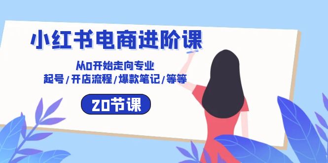 小红书电商进阶课：从0开始走向专业 起号/开店流程/爆款笔记/等等（20节）-专业网站源码、源码下载、源码交易、php源码服务平台-游侠网