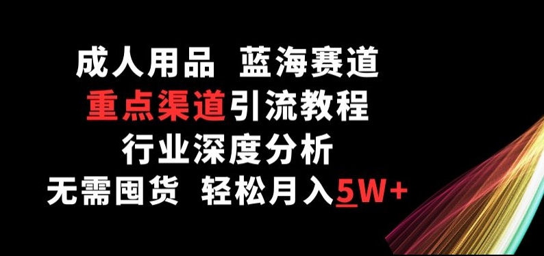 成人用品，蓝海赛道，重点渠道引流教程，行业深度分析，无需囤货，轻松月入5W+-专业网站源码、源码下载、源码交易、php源码服务平台-游侠网