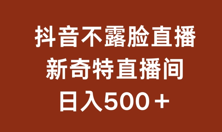 不露脸挂机直播，新奇特直播间，日入500+-专业网站源码、源码下载、源码交易、php源码服务平台-游侠网