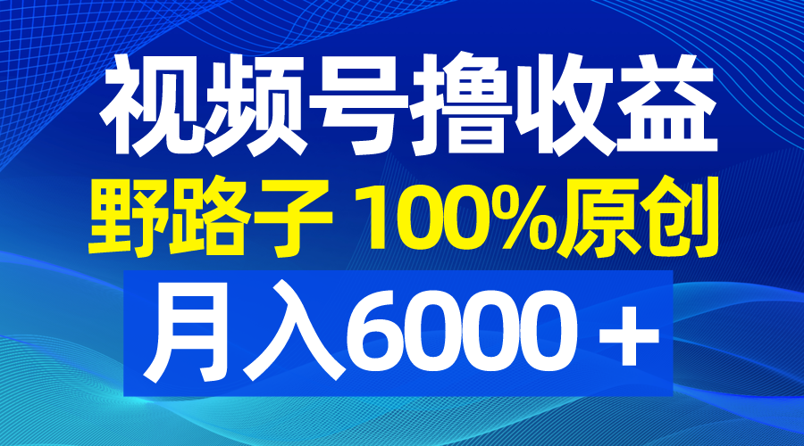 视频号野路子撸收益，100%原创，条条爆款，月入6000＋-专业网站源码、源码下载、源码交易、php源码服务平台-游侠网