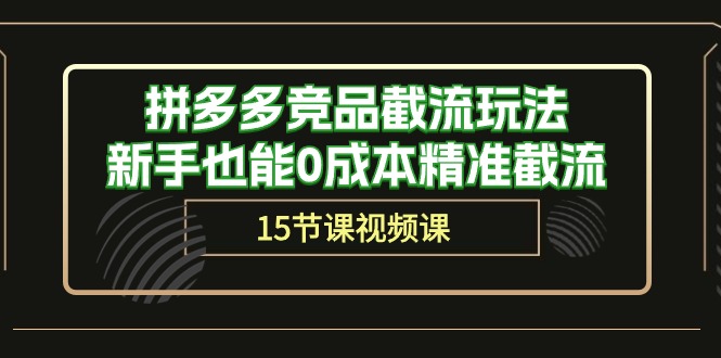 （10301期）拼多多竞品截流玩法，新手也能0成本精准截流（15节课）-专业网站源码、源码下载、源码交易、php源码服务平台-游侠网