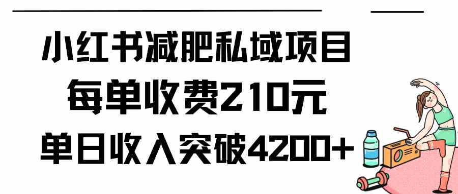 （9466期）小红书减肥私域项目每单收费210元单日成交20单，最高日入4200+-专业网站源码、源码下载、源码交易、php源码服务平台-游侠网