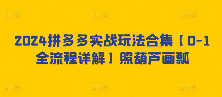 2024拼多多实战玩法合集【0-1全流程详解】照葫芦画瓢-专业网站源码、源码下载、源码交易、php源码服务平台-游侠网