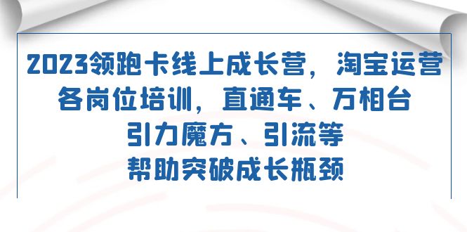 2023领跑·卡 线上成长营 淘宝运营各岗位培训 直通车 万相台 引力魔方 引流-专业网站源码、源码下载、源码交易、php源码服务平台-游侠网