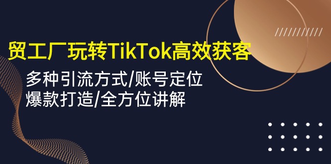 （10302期）外贸工厂玩转TikTok高效获客，多种引流方式/账号定位/爆款打造/全方位讲解-专业网站源码、源码下载、源码交易、php源码服务平台-游侠网