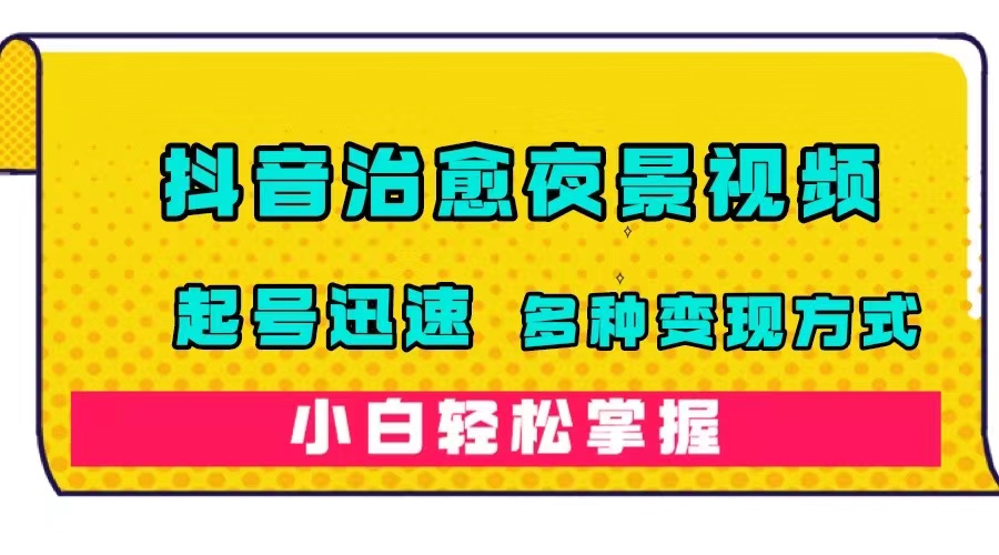 抖音治愈系夜景视频，起号迅速，多种变现方式，小白轻松掌握（附120G素材）-专业网站源码、源码下载、源码交易、php源码服务平台-游侠网