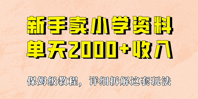 我如何通过卖小学资料，实现单天2000+，实操项目，保姆级教程+资料+工具-专业网站源码、源码下载、源码交易、php源码服务平台-游侠网