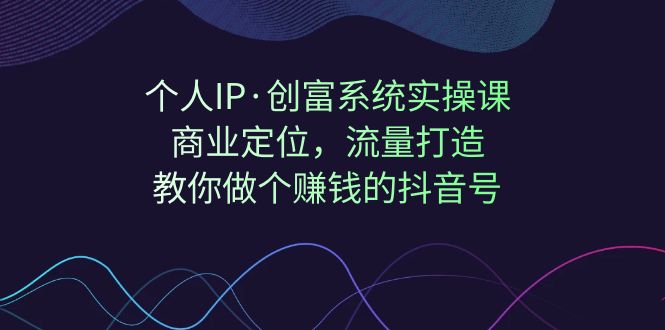 个人IP·创富系统实操课：商业定位，流量打造，教你做个赚钱的抖音号-专业网站源码、源码下载、源码交易、php源码服务平台-游侠网