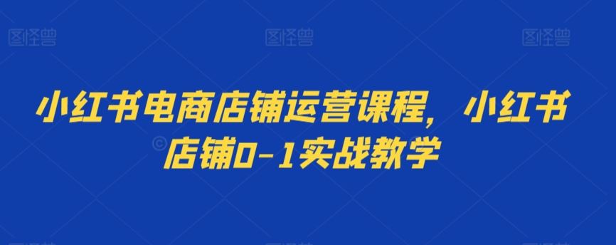 小红书电商店铺运营课程，小红书店铺0-1实战教学-专业网站源码、源码下载、源码交易、php源码服务平台-游侠网