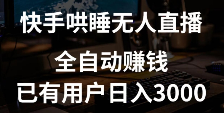 快手哄睡无人直播+独家挂载技术，已有用户日入3000+【赚钱流程+直播素材】-专业网站源码、源码下载、源码交易、php源码服务平台-游侠网