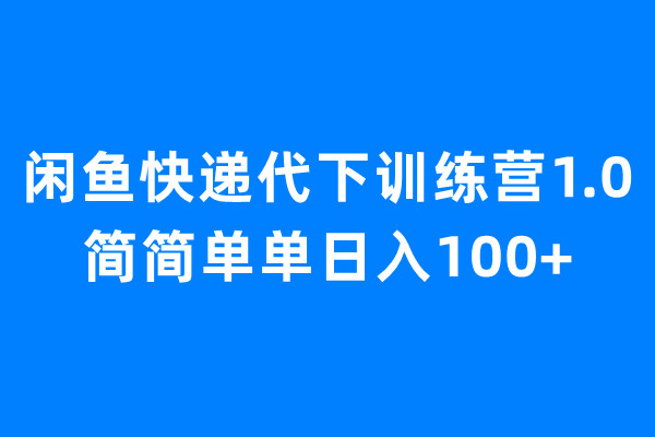 闲鱼快递代下训练营1.0，简简单单日入100+-专业网站源码、源码下载、源码交易、php源码服务平台-游侠网