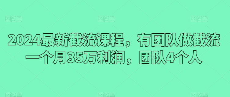 2024最新截流课程，有团队做截流一个月35万利润，团队4个人-专业网站源码、源码下载、源码交易、php源码服务平台-游侠网