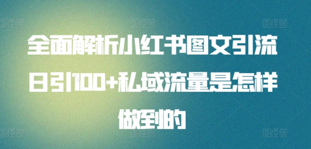 全面解析小红书图文引流日引100+私域流量是怎样做到的-专业网站源码、源码下载、源码交易、php源码服务平台-游侠网