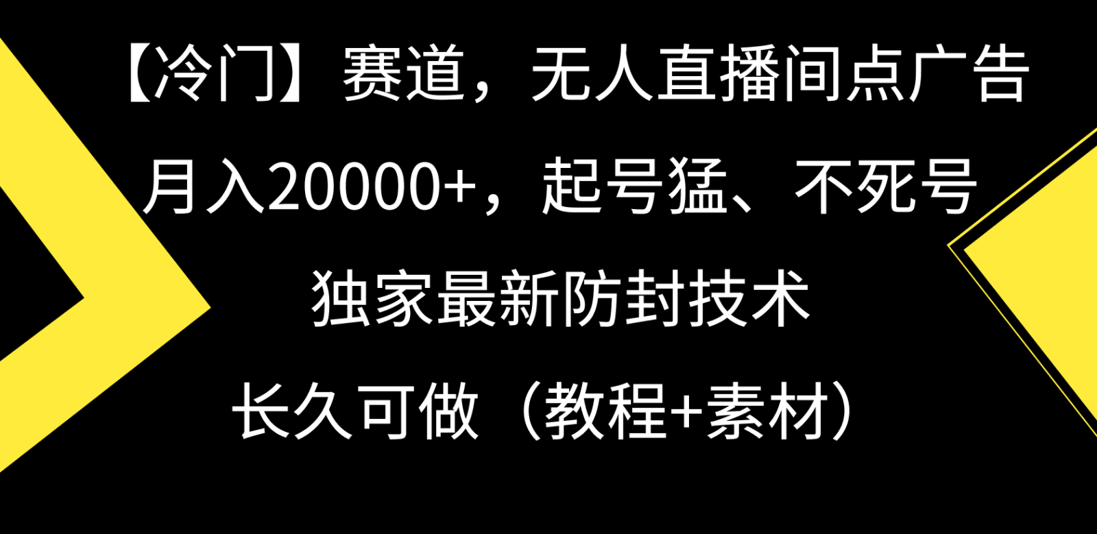 冷门赛道无人直播间点广告， 月入20000+，起号猛不死号，独 家最新防封技术-游侠网