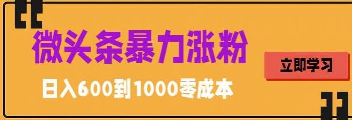 微头条暴力涨粉技巧搬运文案就能涨几万粉丝，简单0成本，日赚600-专业网站源码、源码下载、源码交易、php源码服务平台-游侠网