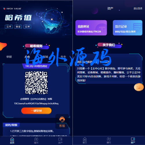 前端vue版哈希竞彩/区块链哈希值游戏/usdt/trx双玩法-专业网站源码、源码下载、源码交易、php源码服务平台-游侠网