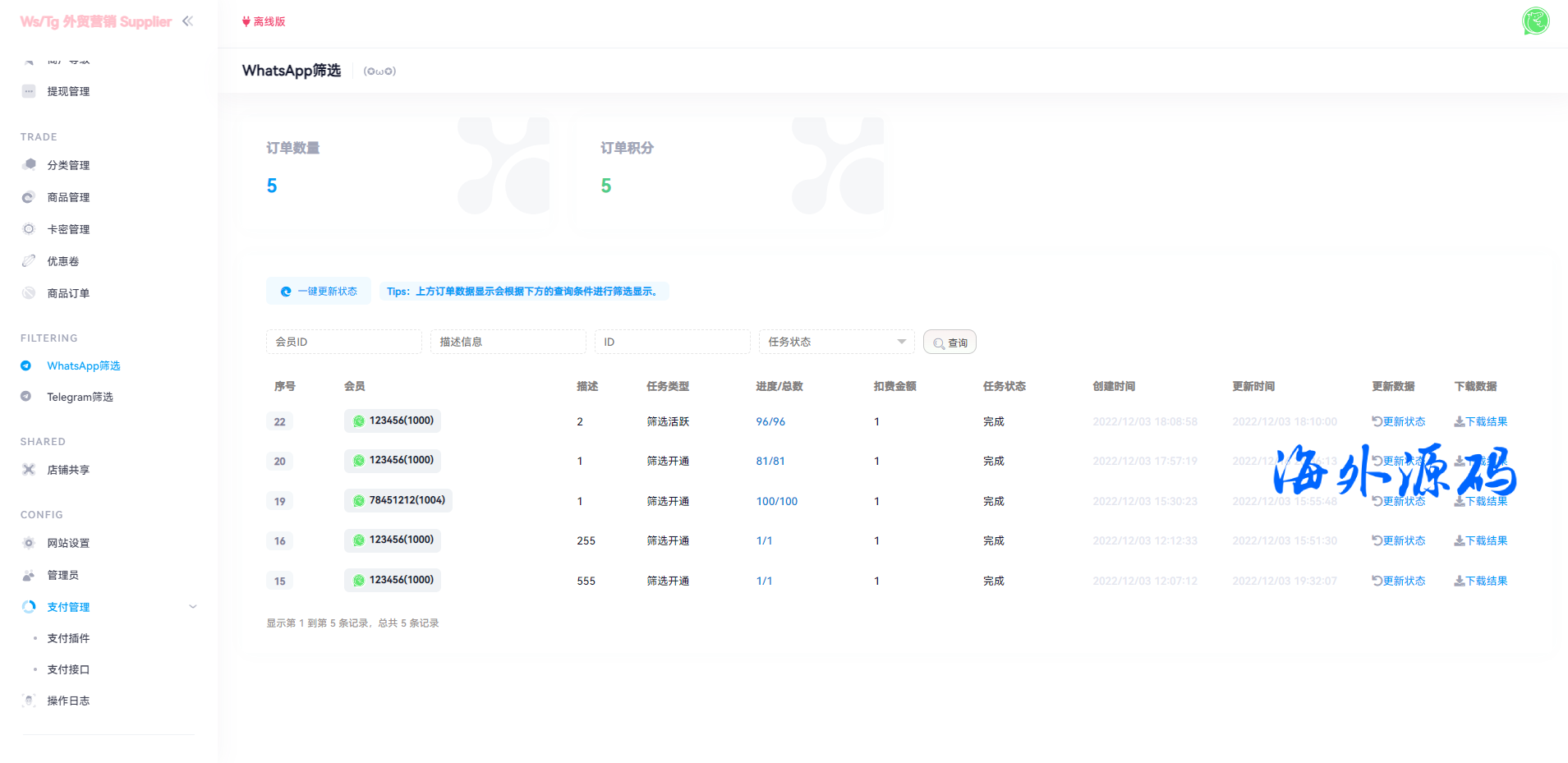 图片[10]-WhatsApp筛选Ws/Tg外贸营销Supplier推特号/Channel社交账号/发卡系统-专业网站源码、源码下载、源码交易、php源码服务平台-游侠网