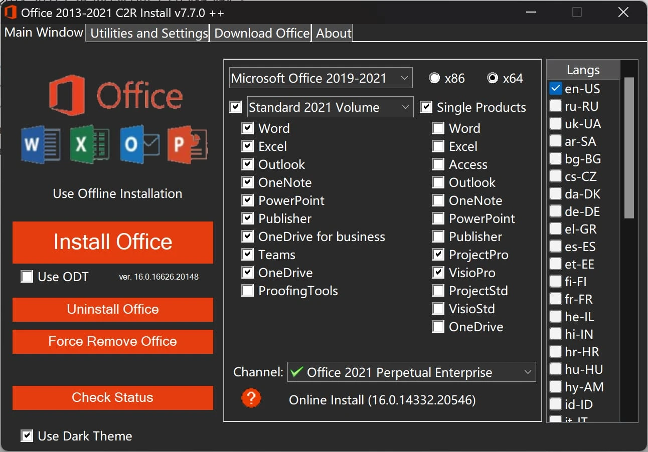 Office 2013-2021 C2R Install 7.7.0.0 中文版-专业网站源码、源码下载、源码交易、php源码服务平台-游侠网