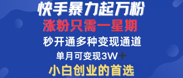 快手暴力起万粉，涨粉只需一星期，多种变现模式，直接秒开万合，单月变现过W【揭秘】-专业网站源码、源码下载、源码交易、php源码服务平台-游侠网