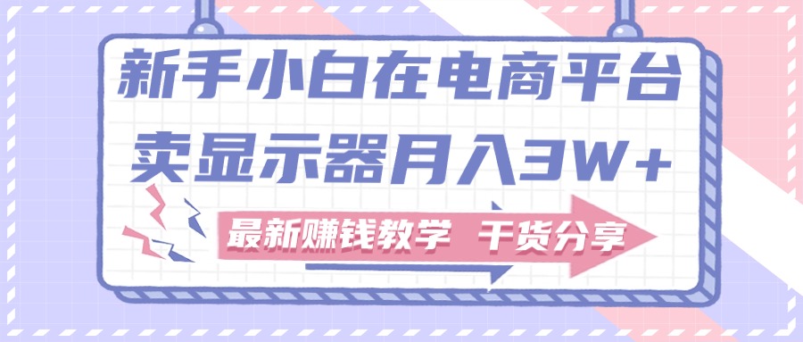 新手小白如何做到在电商平台卖显示器月入3W，最新赚钱教学干货-专业网站源码、源码下载、源码交易、php源码服务平台-游侠网