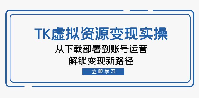 TK虚拟资料变现实操：从下载部署到账号运营，解锁变现新路径-专业网站源码、源码下载、源码交易、php源码服务平台-游侠网